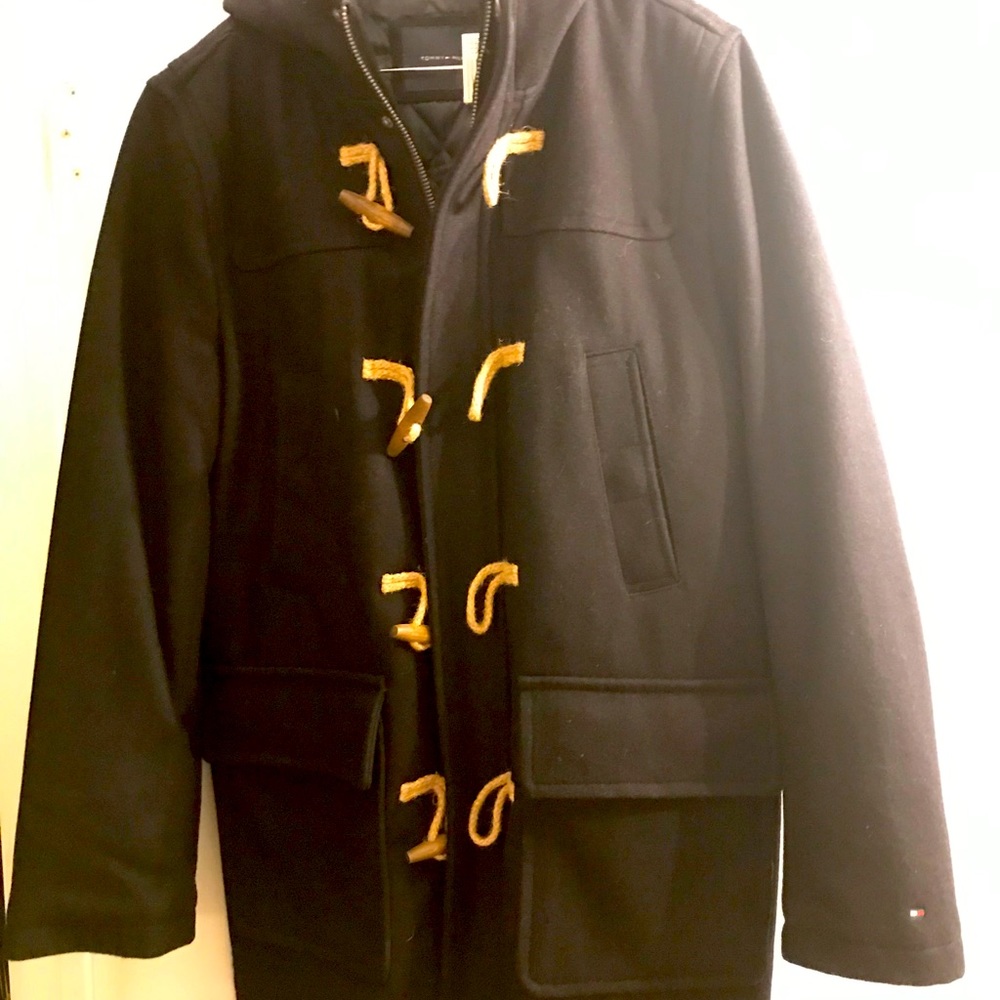 Tommy Hilfiger Men’s Wool Peacoat w toggles